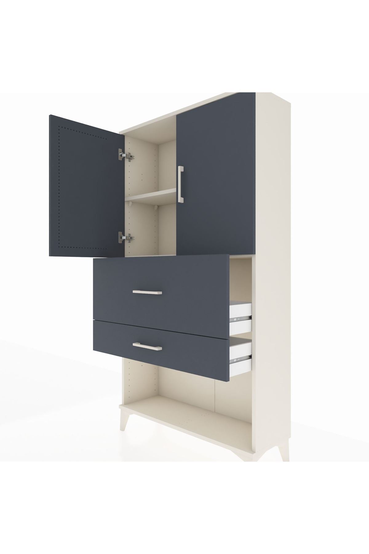 Arges Dolap 2 Raflı 2 Çekmeceli 2 Kapaklı 88x30x163 - S21M125V2A