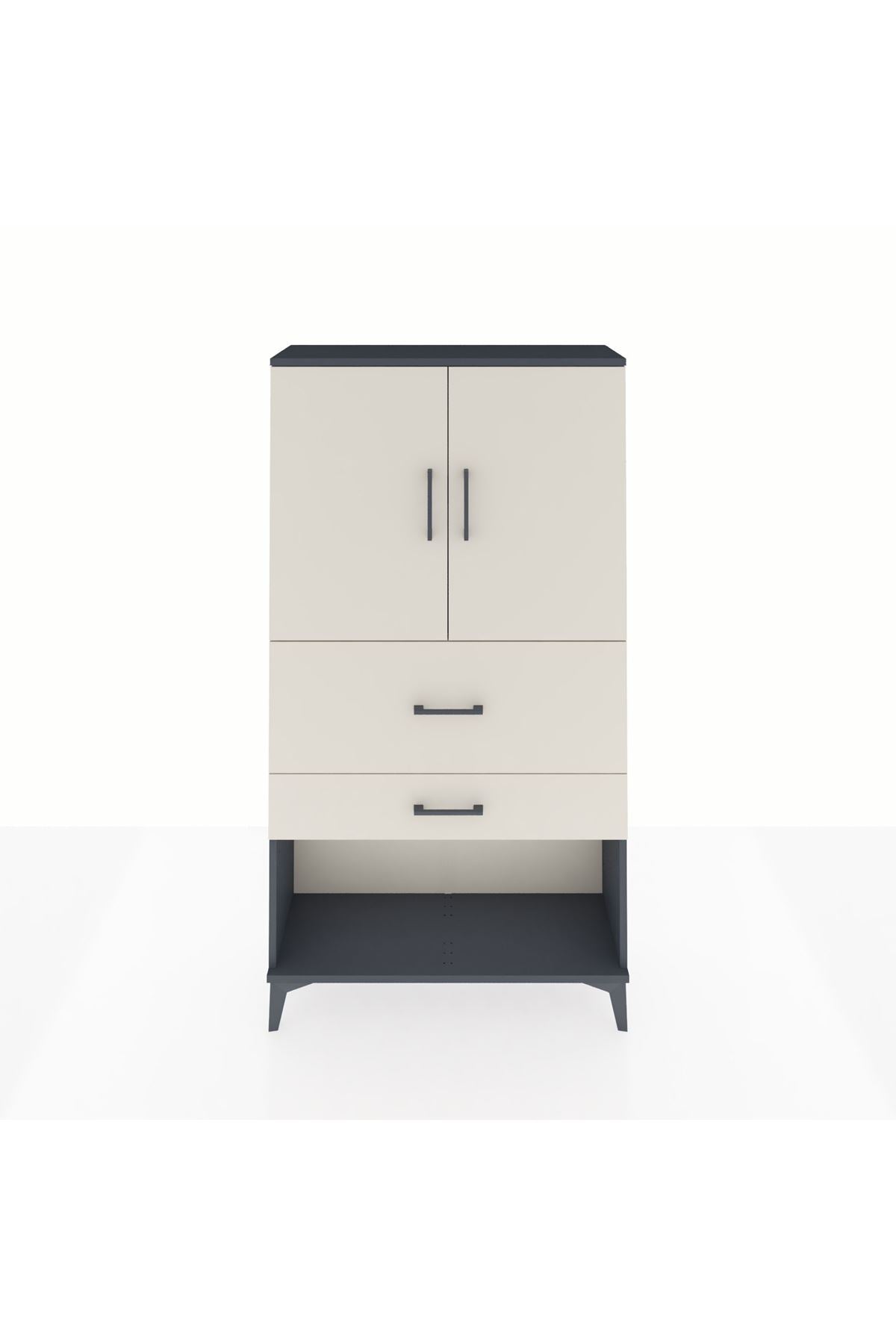 Arges Dolap 2 Raflı 2 Çekmeceli 2 Kapaklı 88x30x163 - S21M125V4A