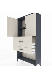 Arges Dolap 2 Raflı 2 Çekmeceli 2 Kapaklı 88x30x163 - S21M125V4A