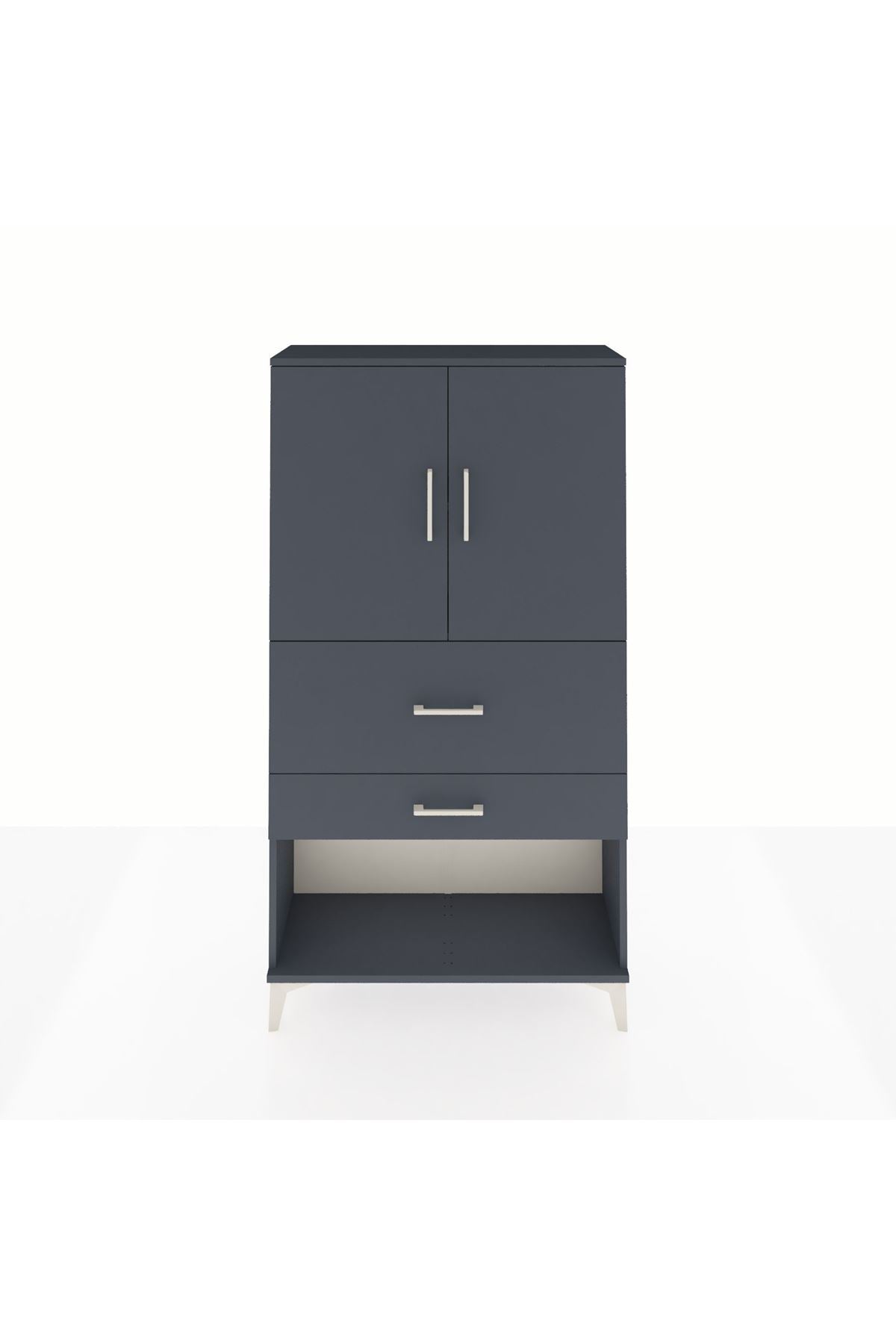 Arges Dolap 2 Raflı 2 Çekmeceli 2 Kapaklı 88x30x163 - S21M125V5A