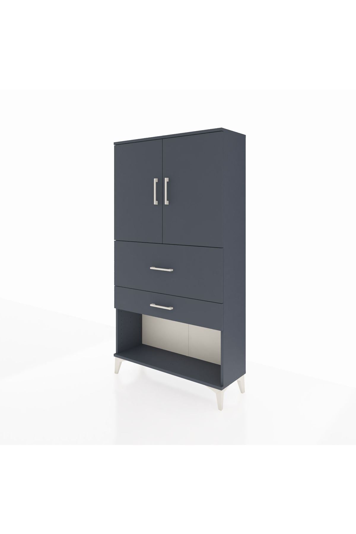 Arges Dolap 2 Raflı 2 Çekmeceli 2 Kapaklı 88x30x163 - S21M125V5A