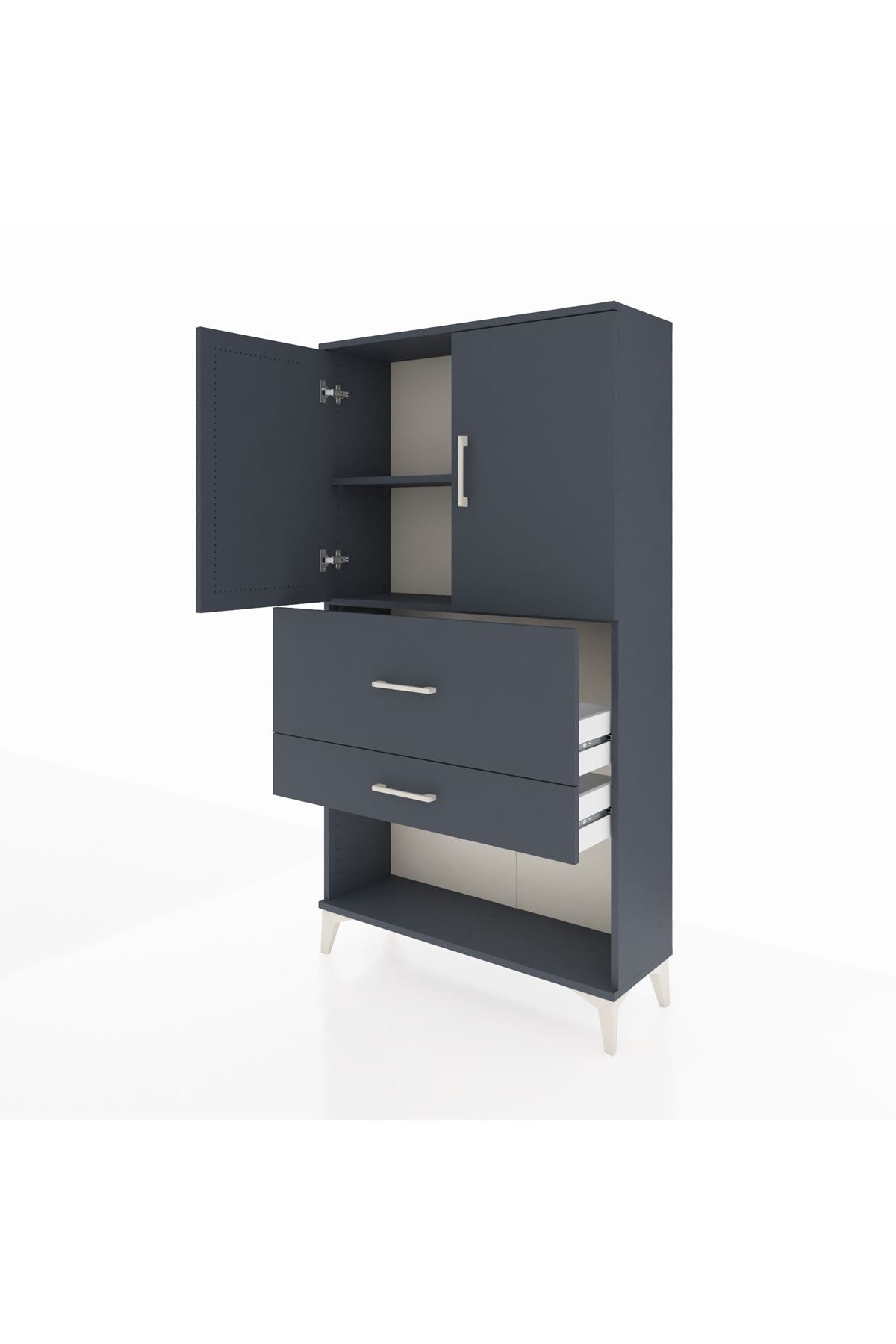 Arges Dolap 2 Raflı 2 Çekmeceli 2 Kapaklı 88x30x163 - S21M125V5A