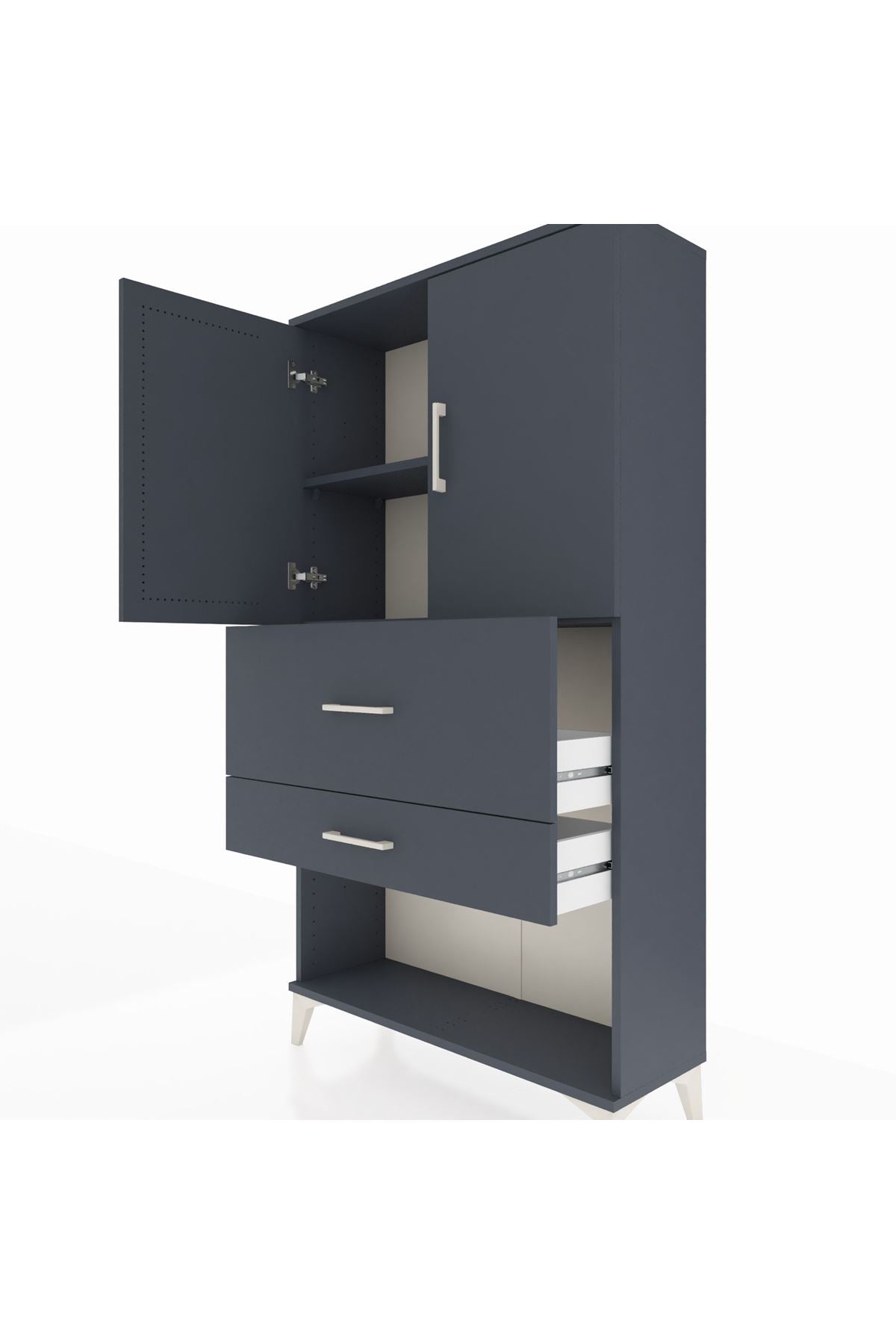 Arges Dolap 2 Raflı 2 Çekmeceli 2 Kapaklı 88x30x163 - S21M125V5A