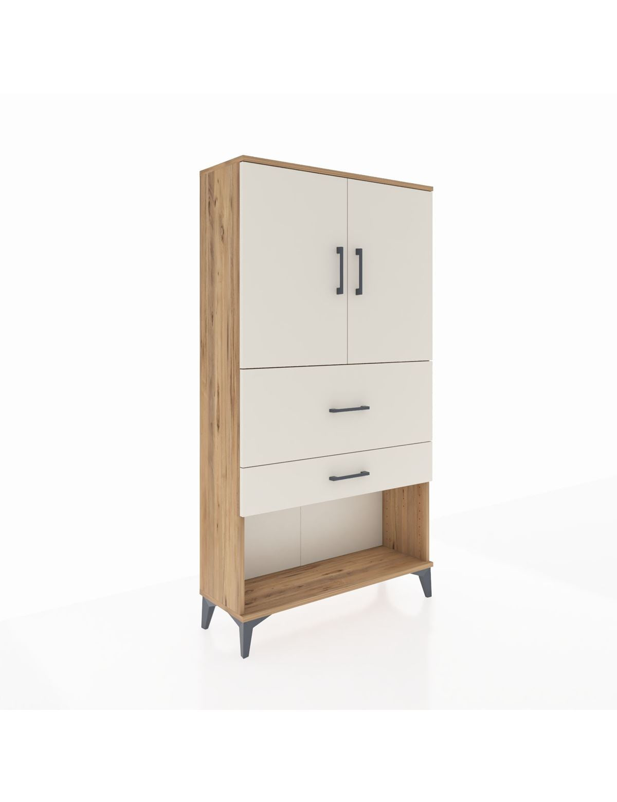 Arges Dolap 2 Raflı 2 Çekmeceli 2 Kapaklı 88x30x163 - S21M125V7A