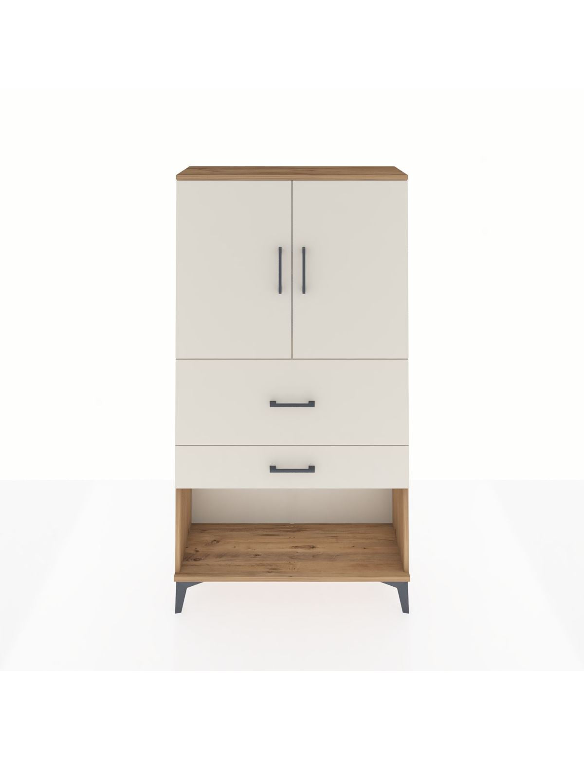 Arges Dolap 2 Raflı 2 Çekmeceli 2 Kapaklı 88x30x163 - S21M125V7A
