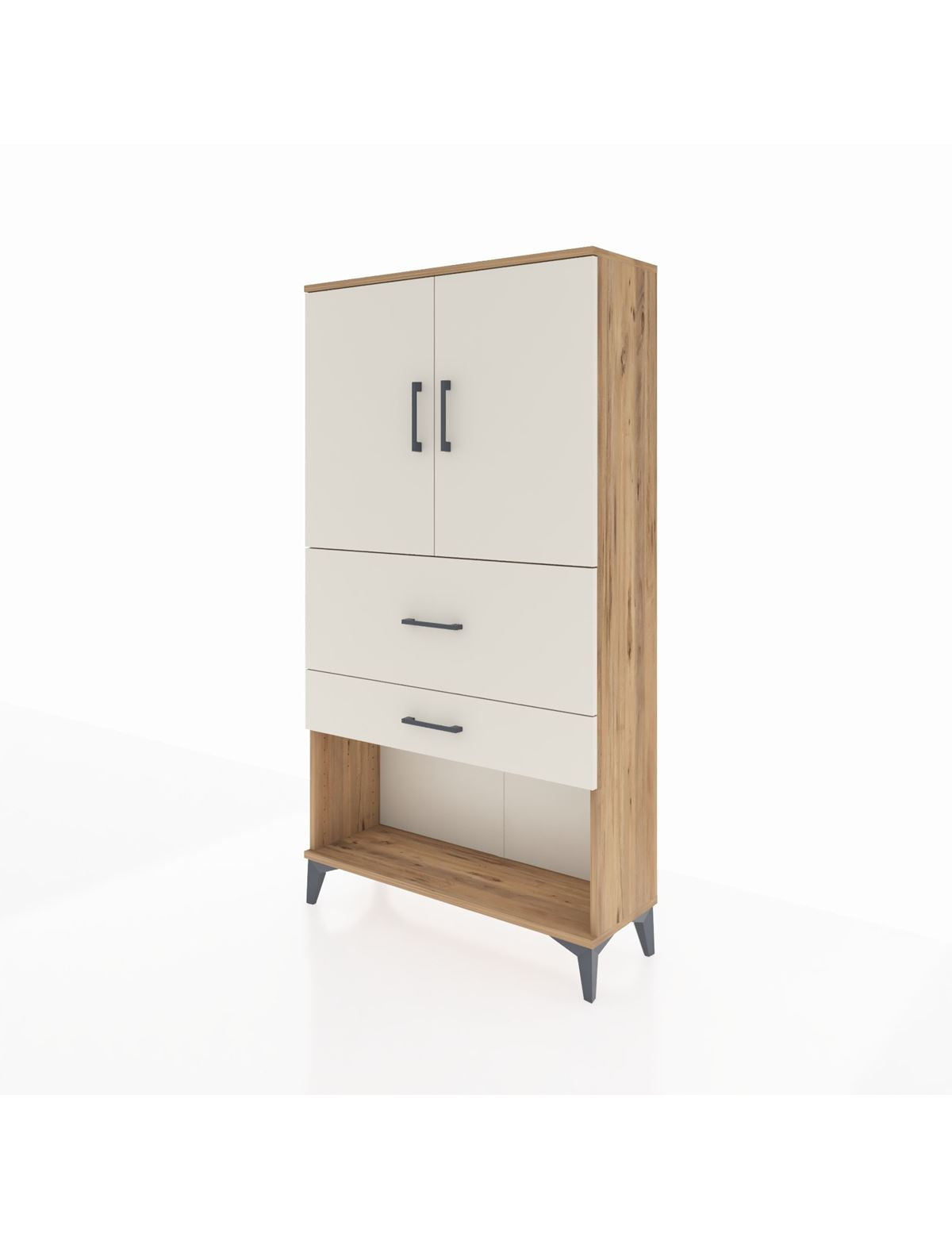 Arges Dolap 2 Raflı 2 Çekmeceli 2 Kapaklı 88x30x163 - S21M125V7A