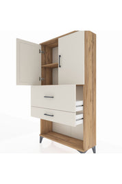 Arges Dolap 2 Raflı 2 Çekmeceli 2 Kapaklı 88x30x163 - S21M125V7A