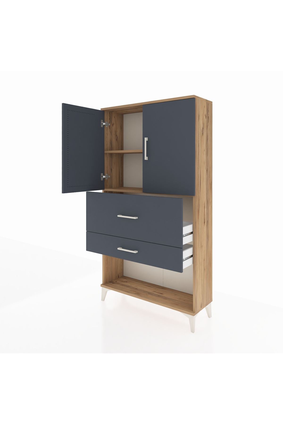 Arges Dolap 2 Raflı 2 Çekmeceli 2 Kapaklı 88x30x163 - S21M125V8A