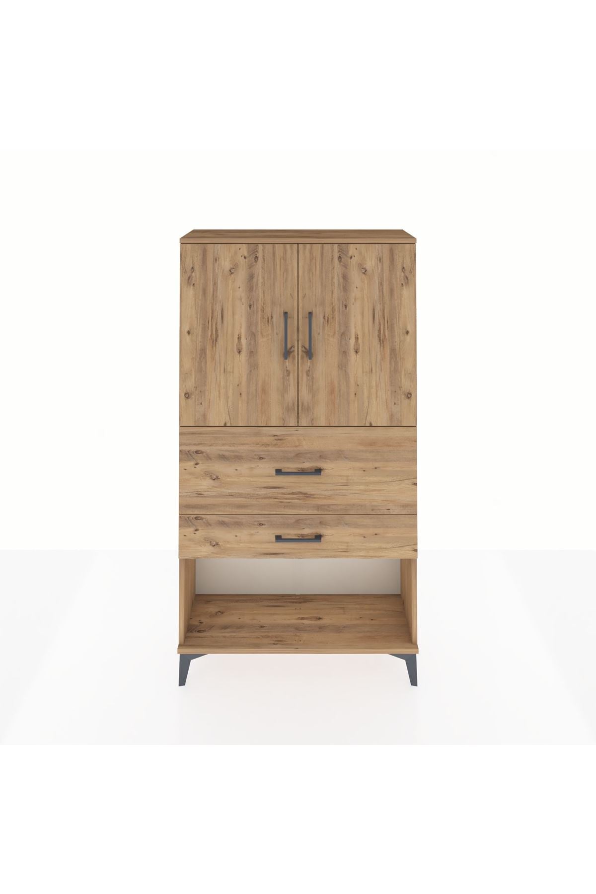 Arges Dolap 2 Raflı 2 Çekmeceli 2 Kapaklı 88x30x163 - S21M125V9A