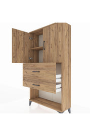 Arges Dolap 2 Raflı 2 Çekmeceli 2 Kapaklı 88x30x163 - S21M125V9A