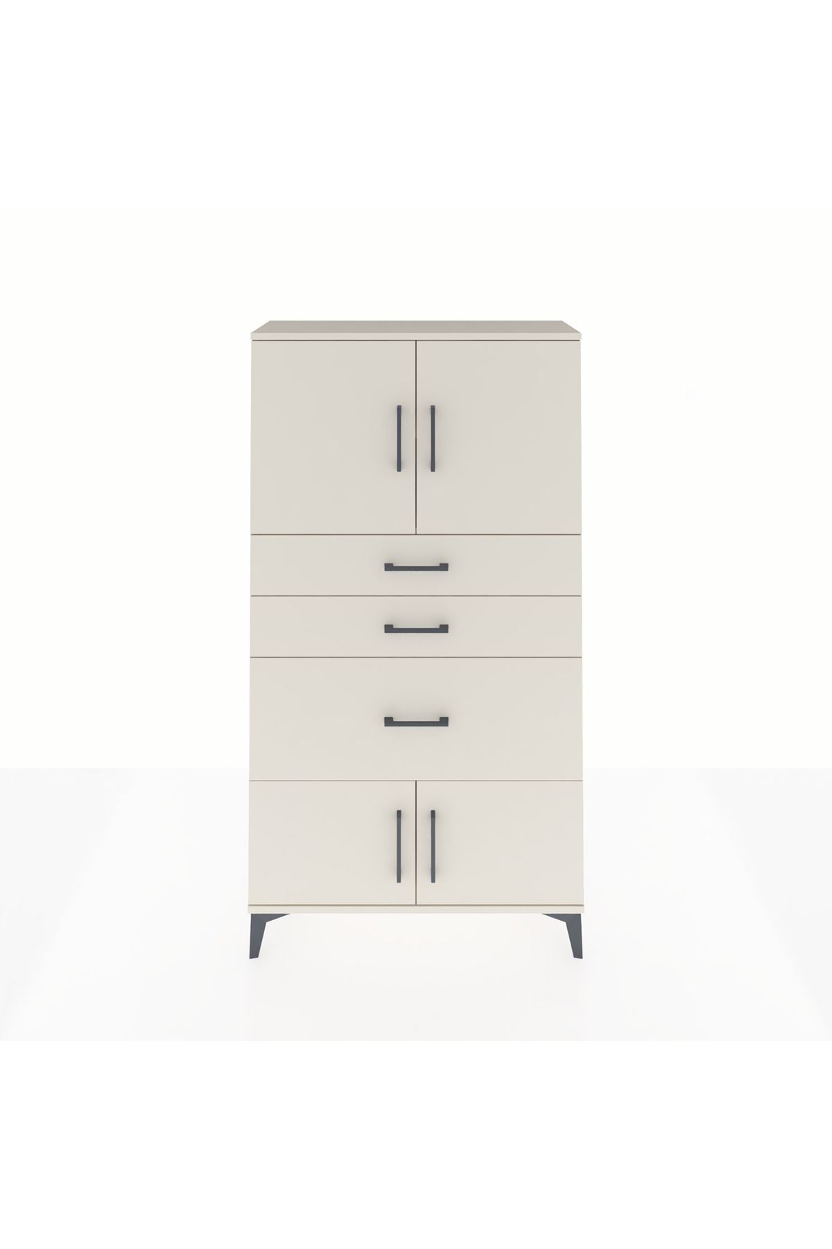 Arges Dolap 2 Raflı 3 Çekmeceli 4 Kapaklı 88x30x163 - S21M127V1A
