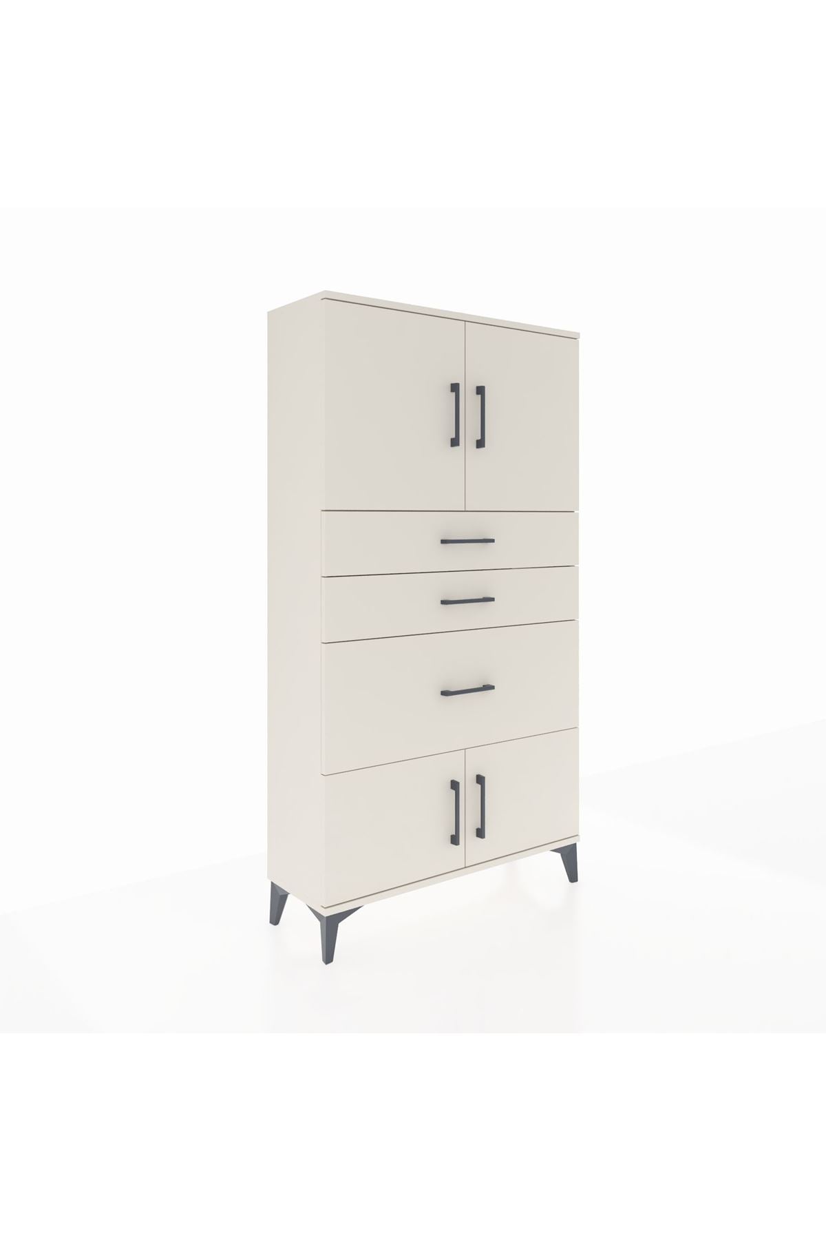 Arges Dolap 2 Raflı 3 Çekmeceli 4 Kapaklı 88x30x163 - S21M127V1A