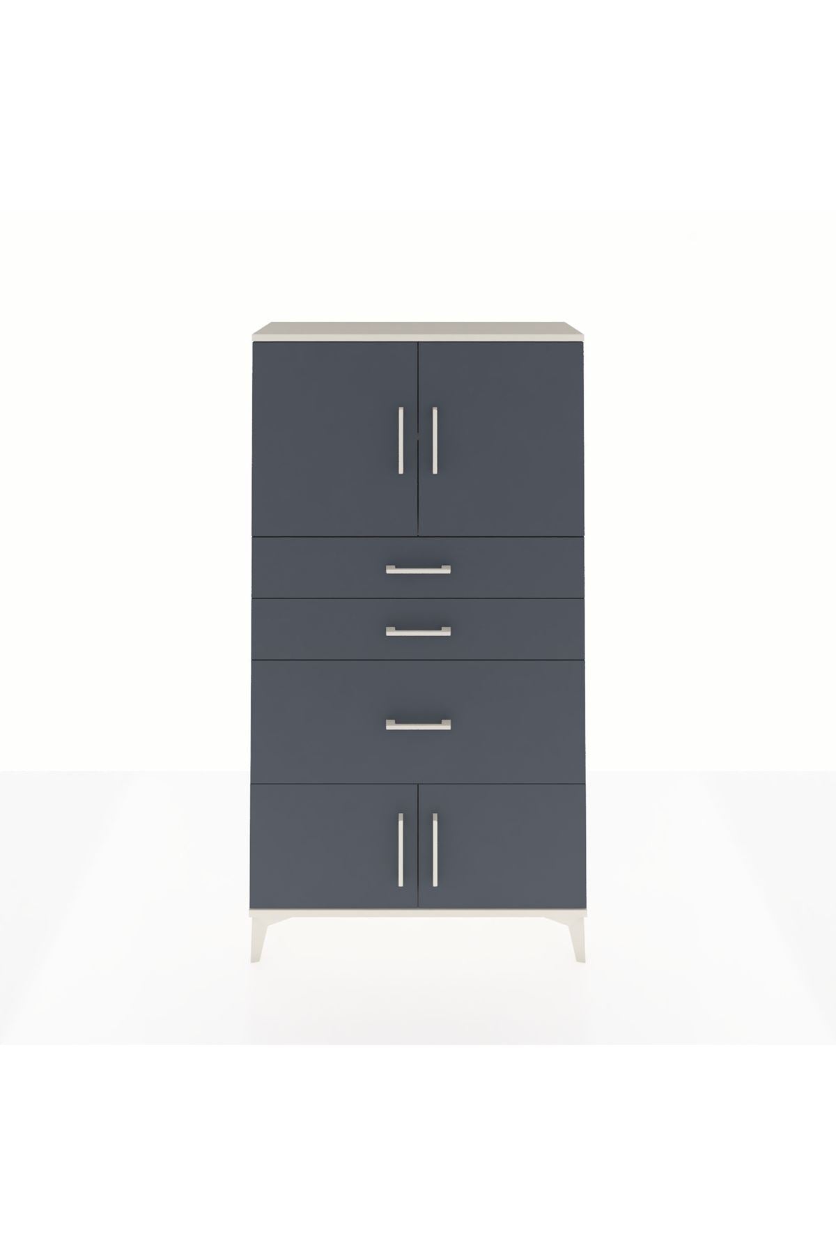 Arges Dolap 2 Raflı 3 Çekmeceli 4 Kapaklı 88x30x163 - S21M127V2A