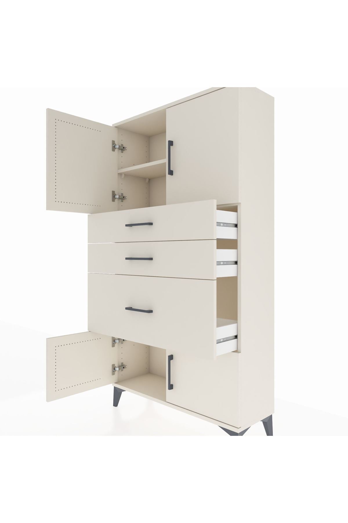 Arges Dolap 2 Raflı 3 Çekmeceli 4 Kapaklı 88x30x163 - S21M127V1A