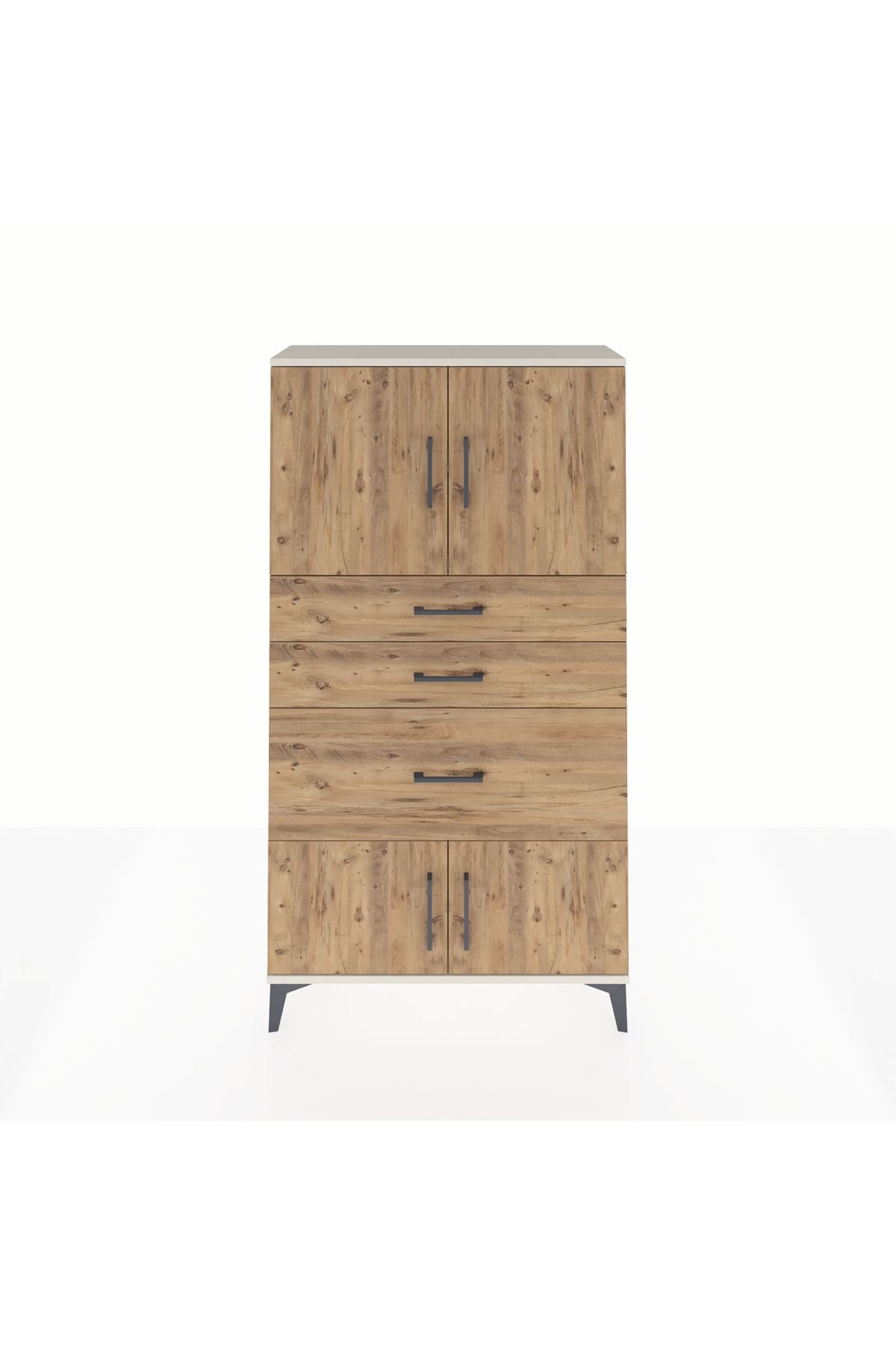 Arges Dolap 2 Raflı 3 Çekmeceli 4 Kapaklı 88x30x163 - S21M127V3A