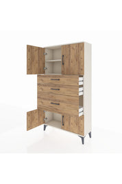 Arges Dolap 2 Raflı 3 Çekmeceli 4 Kapaklı 88x30x163 - S21M127V3A