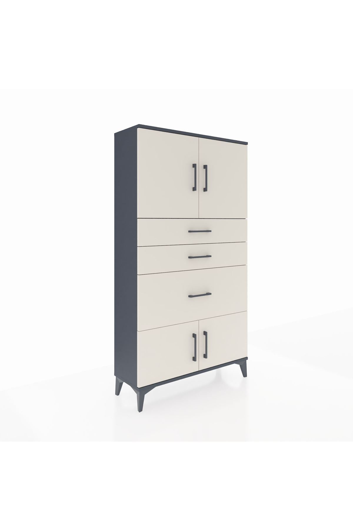 Arges Dolap 2 Raflı 3 Çekmeceli 4 Kapaklı 88x30x163 - S21M127V4A