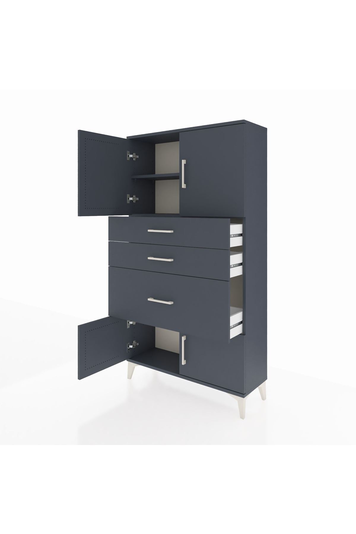 Arges Dolap 2 Raflı 3 Çekmeceli 4 Kapaklı 88x30x163 - S21M127V5A