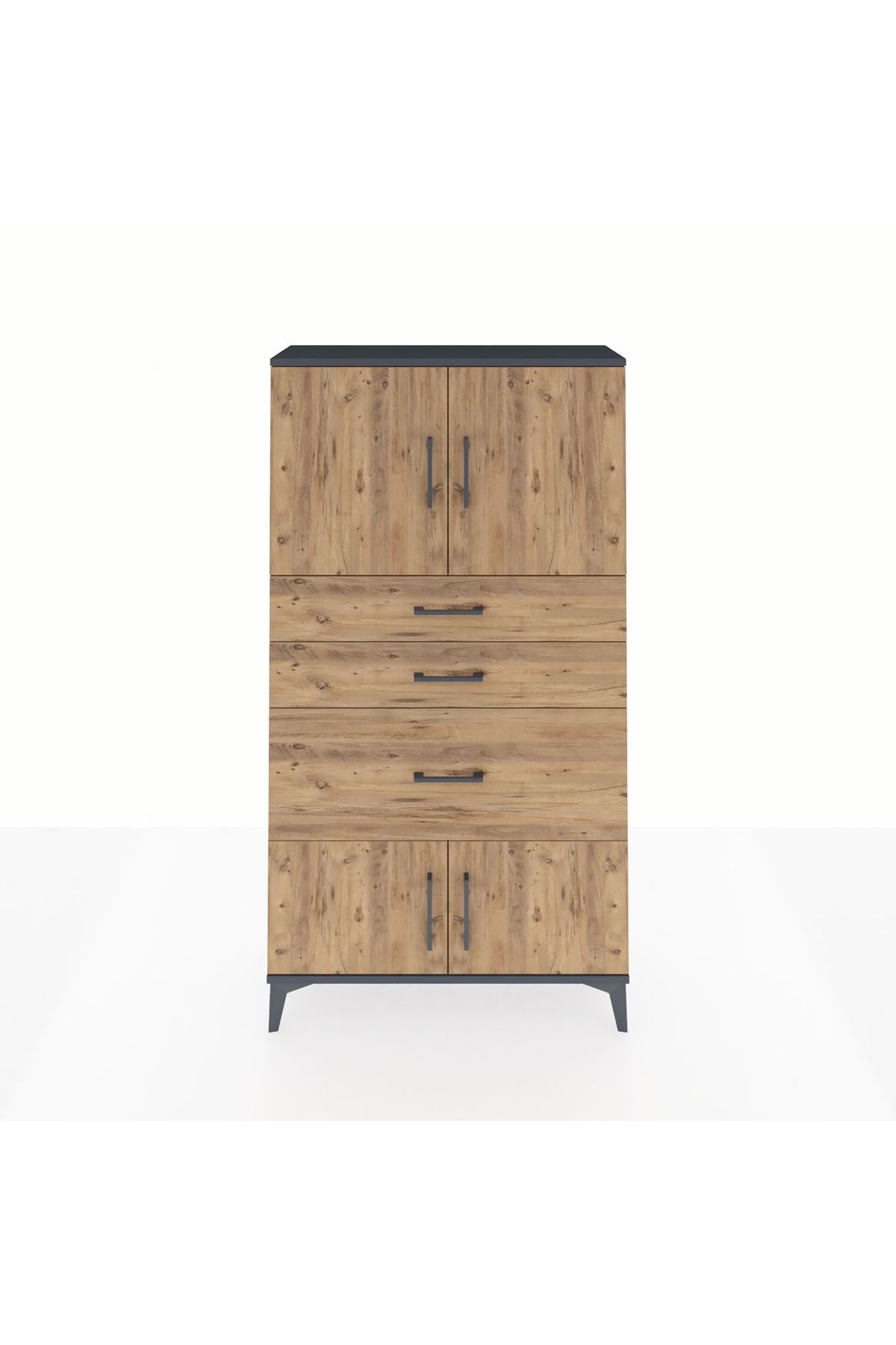 Arges Dolap 2 Raflı 3 Çekmeceli 4 Kapaklı 88x30x163 - S21M127V6A