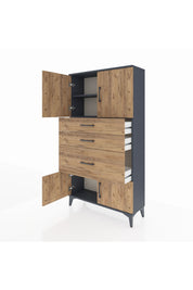 Arges Dolap 2 Raflı 3 Çekmeceli 4 Kapaklı 88x30x163 - S21M127V6A