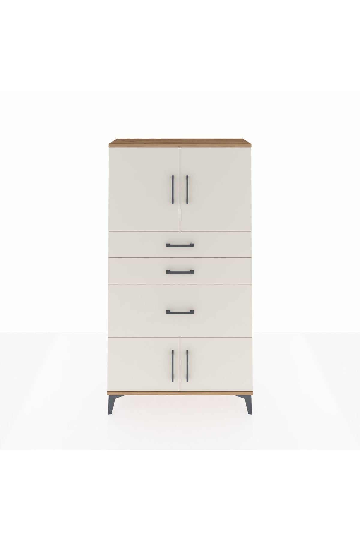 Arges Dolap 2 Raflı 3 Çekmeceli 4 Kapaklı 88x30x163 - S21M127V7A