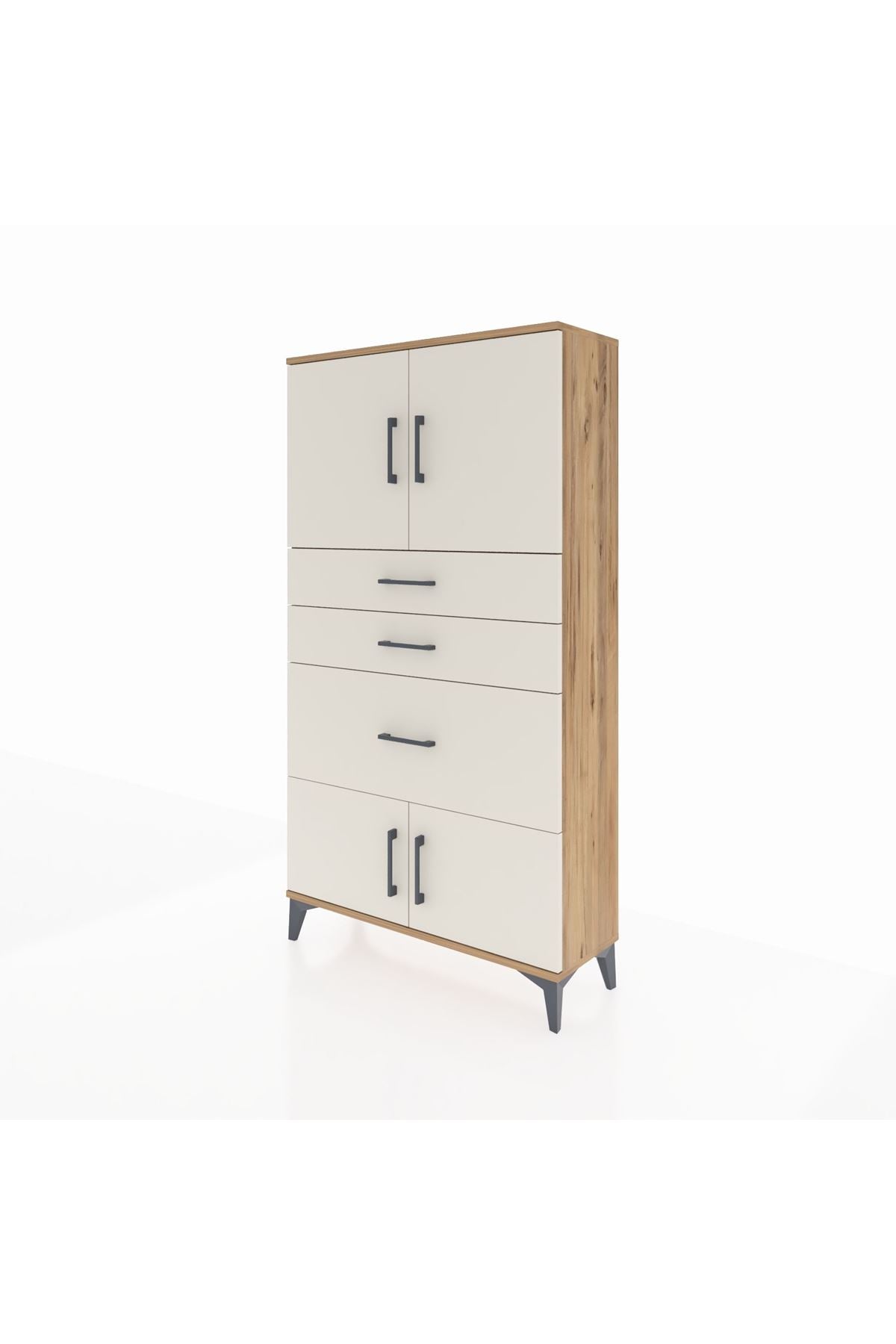 Arges Dolap 2 Raflı 3 Çekmeceli 4 Kapaklı 88x30x163 - S21M127V7A