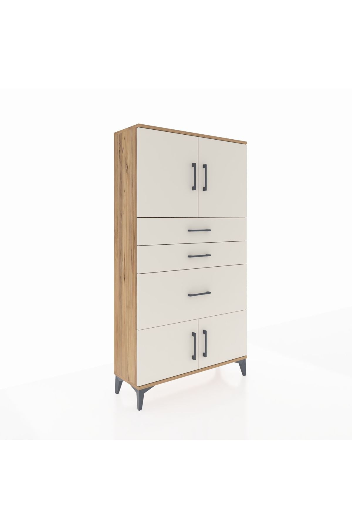 Arges Dolap 2 Raflı 3 Çekmeceli 4 Kapaklı 88x30x163 - S21M127V7A