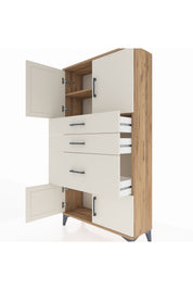 Arges Dolap 2 Raflı 3 Çekmeceli 4 Kapaklı 88x30x163 - S21M127V7A