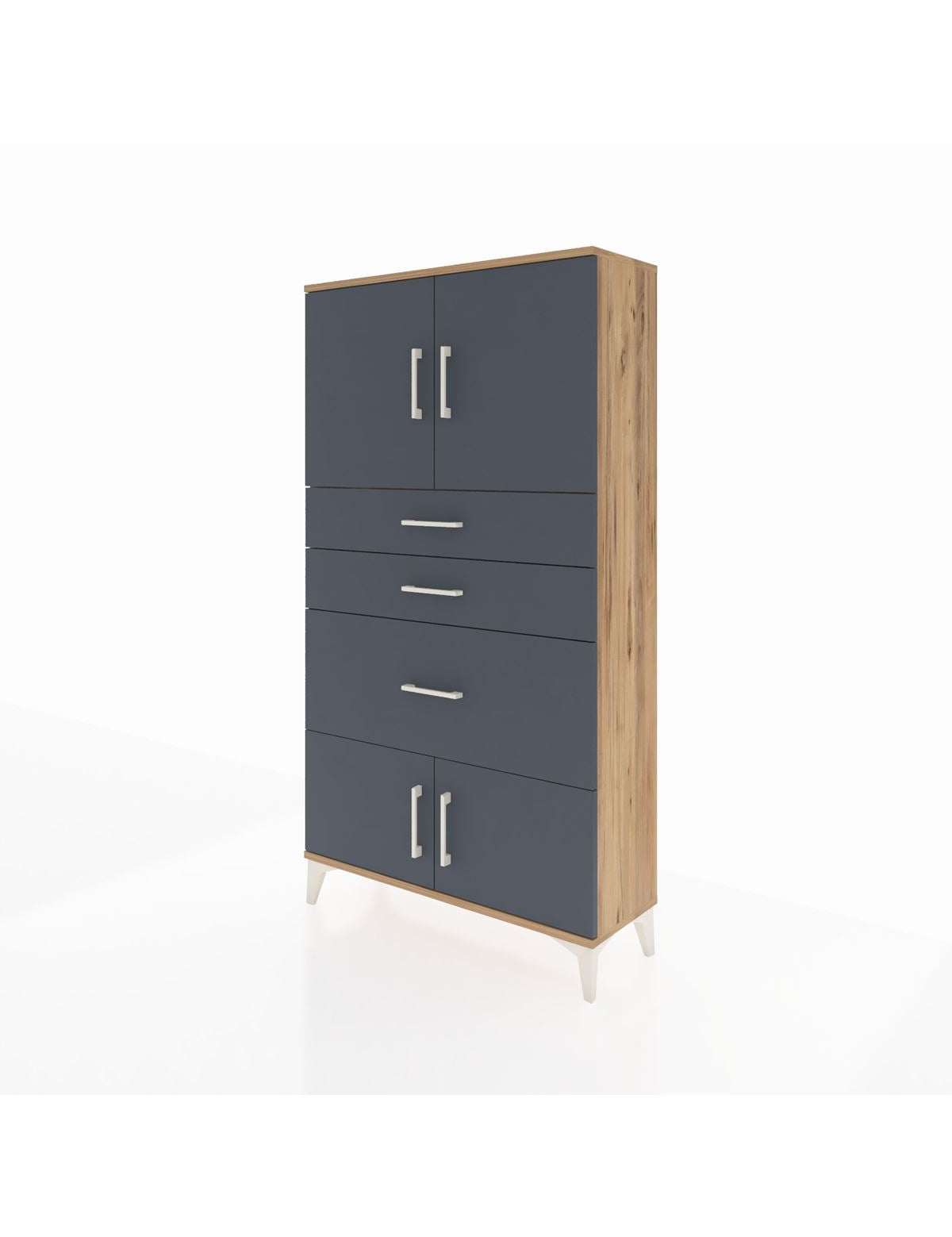Arges Dolap 2 Raflı 3 Çekmeceli 4 Kapaklı 88x30x163 - S21M127V8A