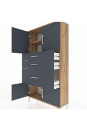 Arges Dolap 2 Raflı 3 Çekmeceli 4 Kapaklı 88x30x163 - S21M127V8A