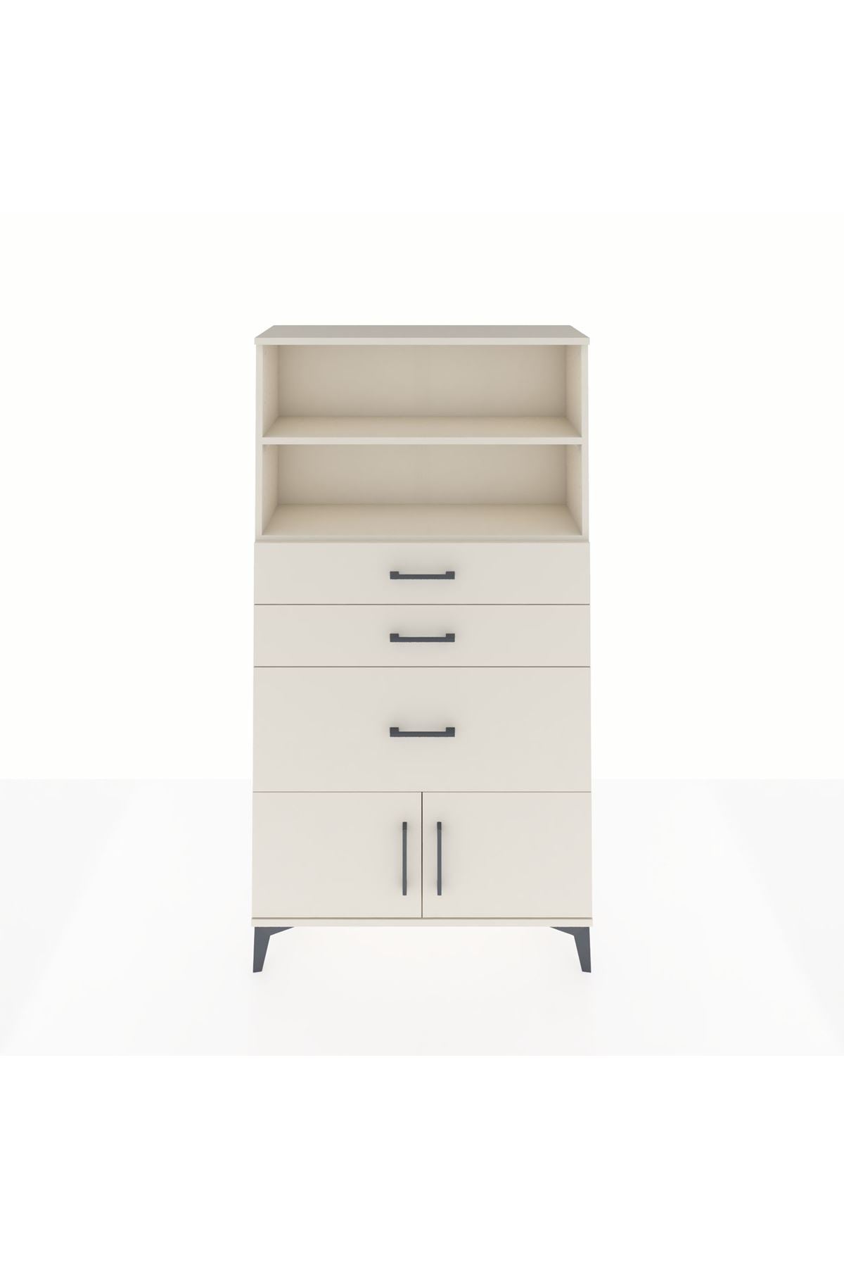 Arges Dolap 2 Raflı 3 Çekmeceli 2 Kapaklı 88x30x163 - S21M128V1A