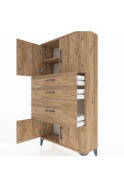 Arges Dolap 2 Raflı 3 Çekmeceli 4 Kapaklı 88x30x163 - S21M127V9A