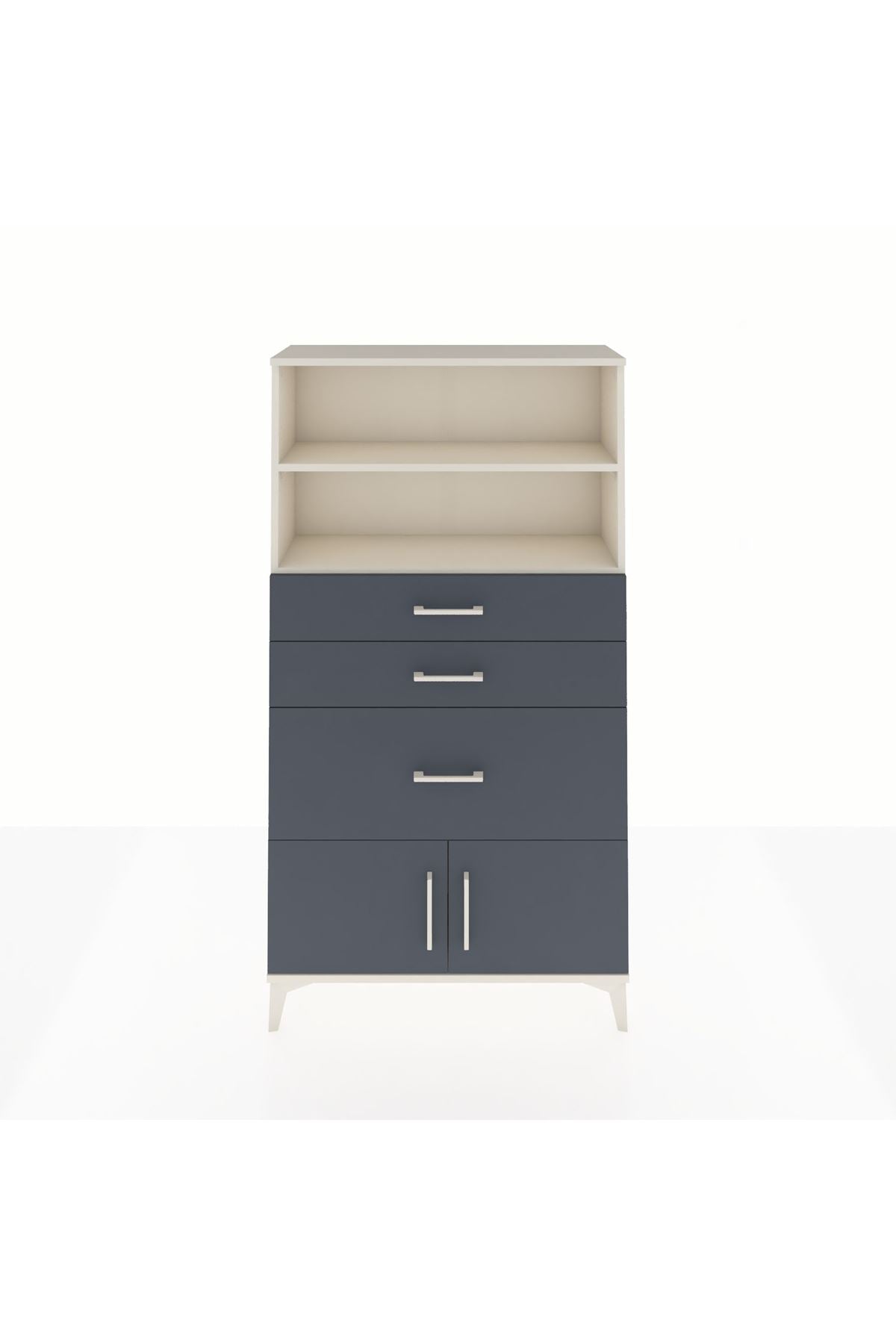 Arges Dolap 2 Raflı 3 Çekmeceli 2 Kapaklı 88x30x163 - S21M128V2A