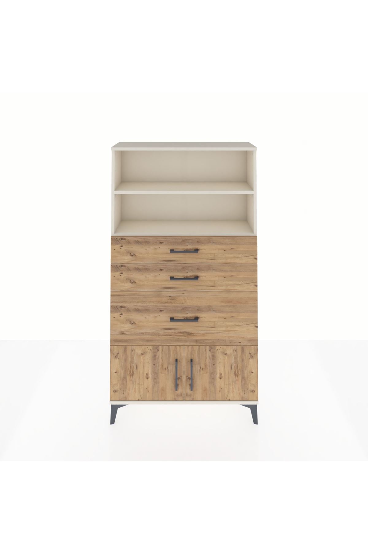 Arges Dolap 2 Raflı 3 Çekmeceli 2 Kapaklı 88x30x163 - S21M128V3A
