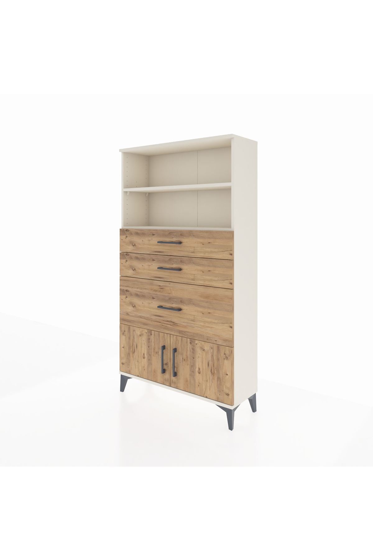 Arges Dolap 2 Raflı 3 Çekmeceli 2 Kapaklı 88x30x163 - S21M128V3A