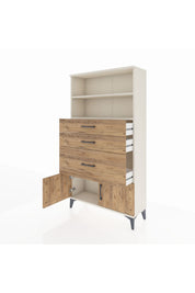 Arges Dolap 2 Raflı 3 Çekmeceli 2 Kapaklı 88x30x163 - S21M128V3A