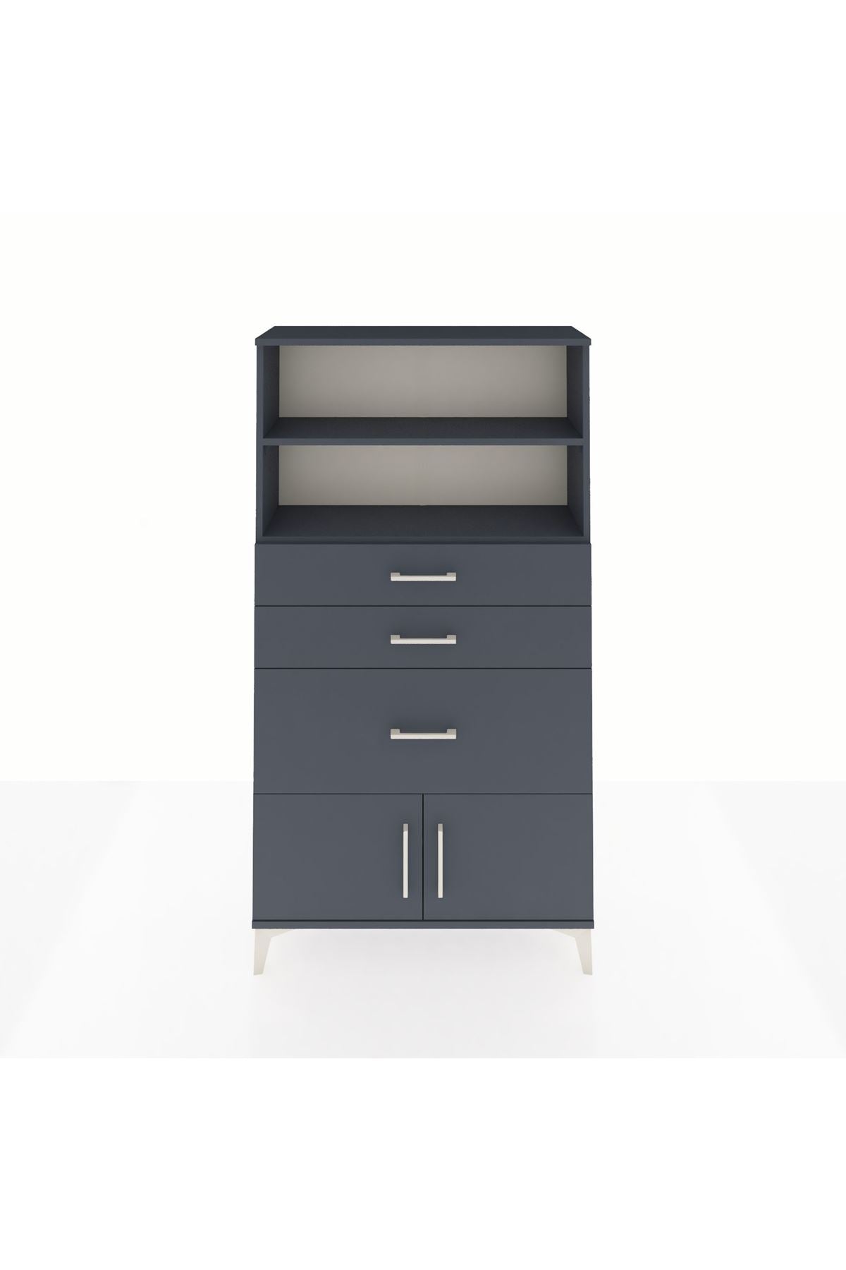 Arges Dolap 2 Raflı 3 Çekmeceli 2 Kapaklı 88x30x163 - S21M128V5A
