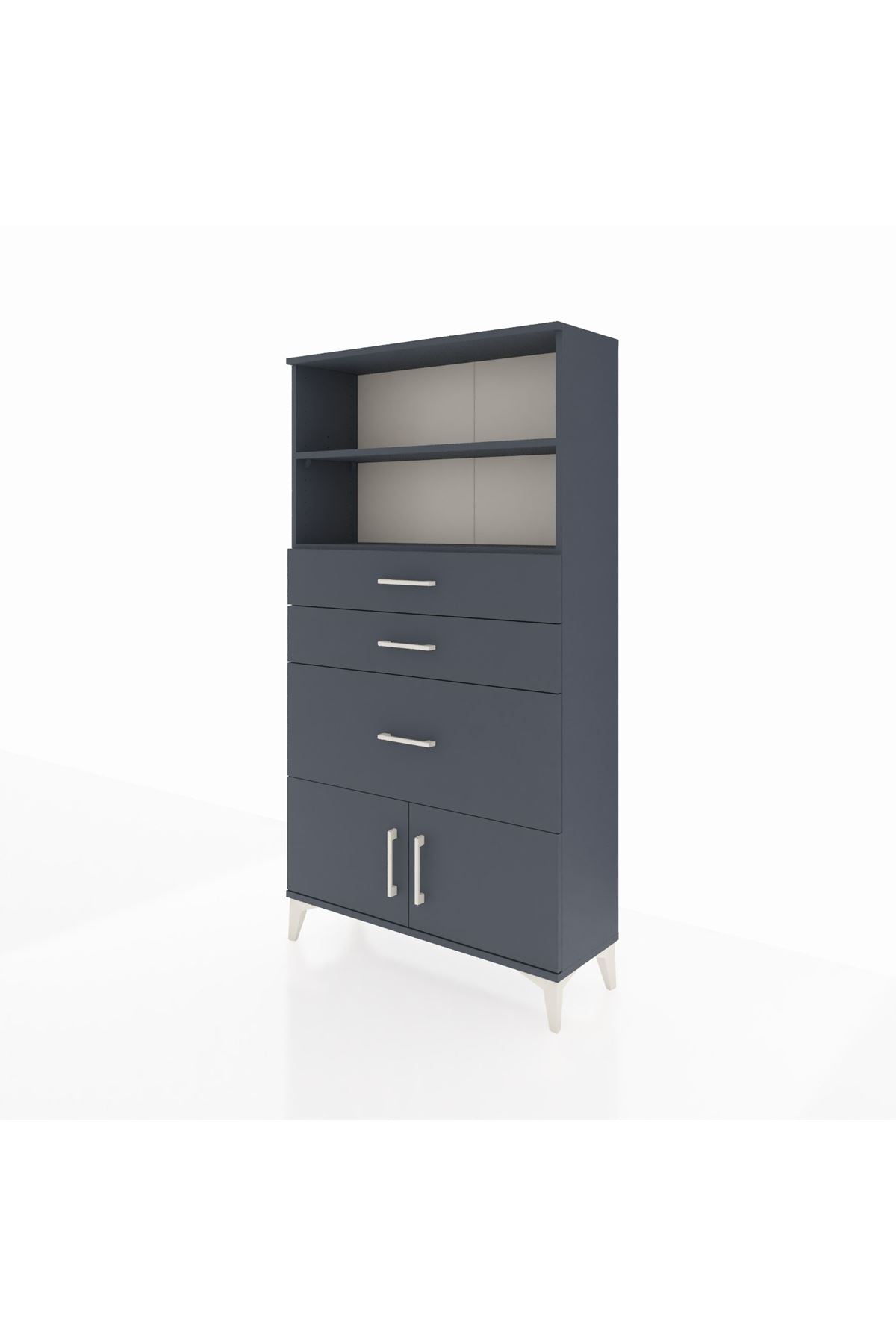 Arges Dolap 2 Raflı 3 Çekmeceli 2 Kapaklı 88x30x163 - S21M128V5A