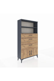 Arges Dolap 2 Raflı 3 Çekmeceli 2 Kapaklı 88x30x163 - S21M128V6A