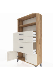 Arges Dolap 2 Raflı 3 Çekmeceli 2 Kapaklı 88x30x163 - S21M128V7A
