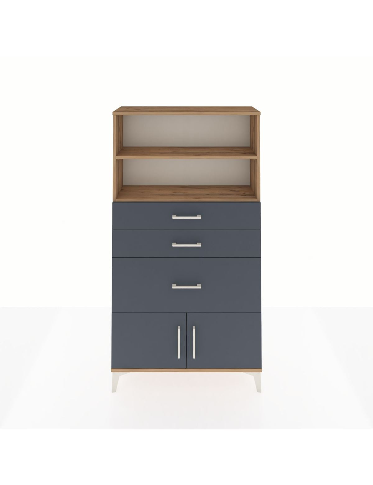 Arges Dolap 2 Raflı 3 Çekmeceli 2 Kapaklı 88x30x163 - S21M128V8A