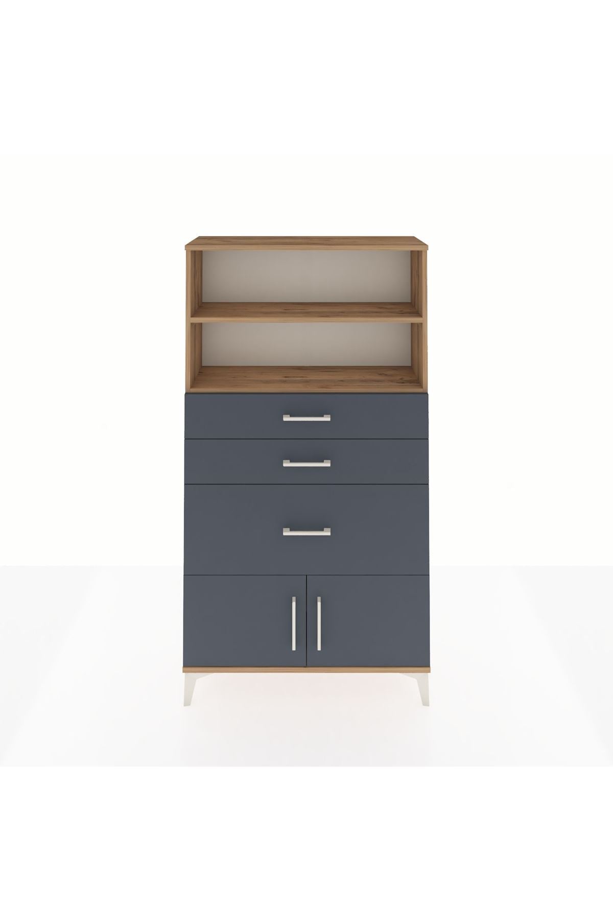 Arges Dolap 2 Raflı 3 Çekmeceli 2 Kapaklı 88x30x163 - S21M128V8A