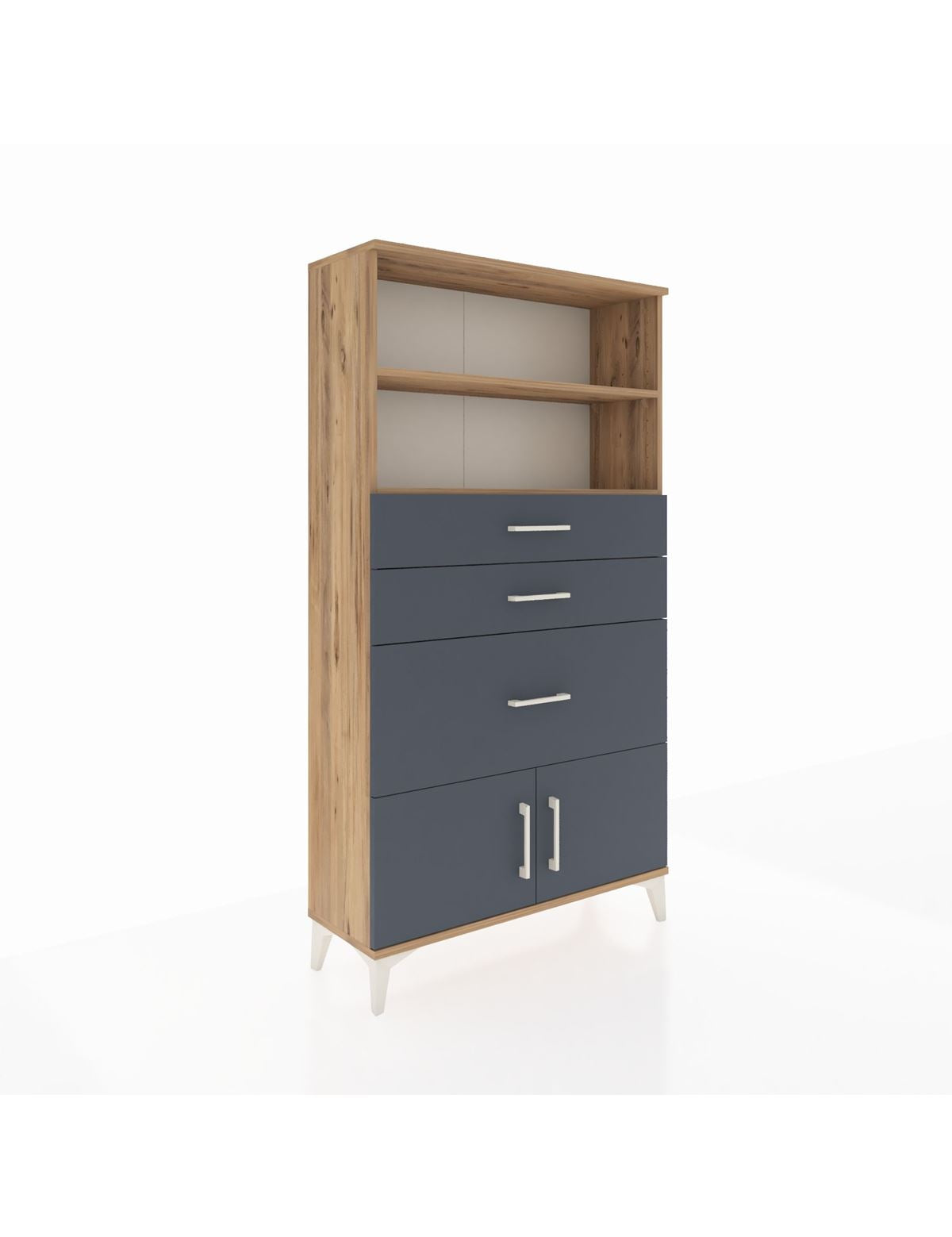 Arges Dolap 2 Raflı 3 Çekmeceli 2 Kapaklı 88x30x163 - S21M128V8A