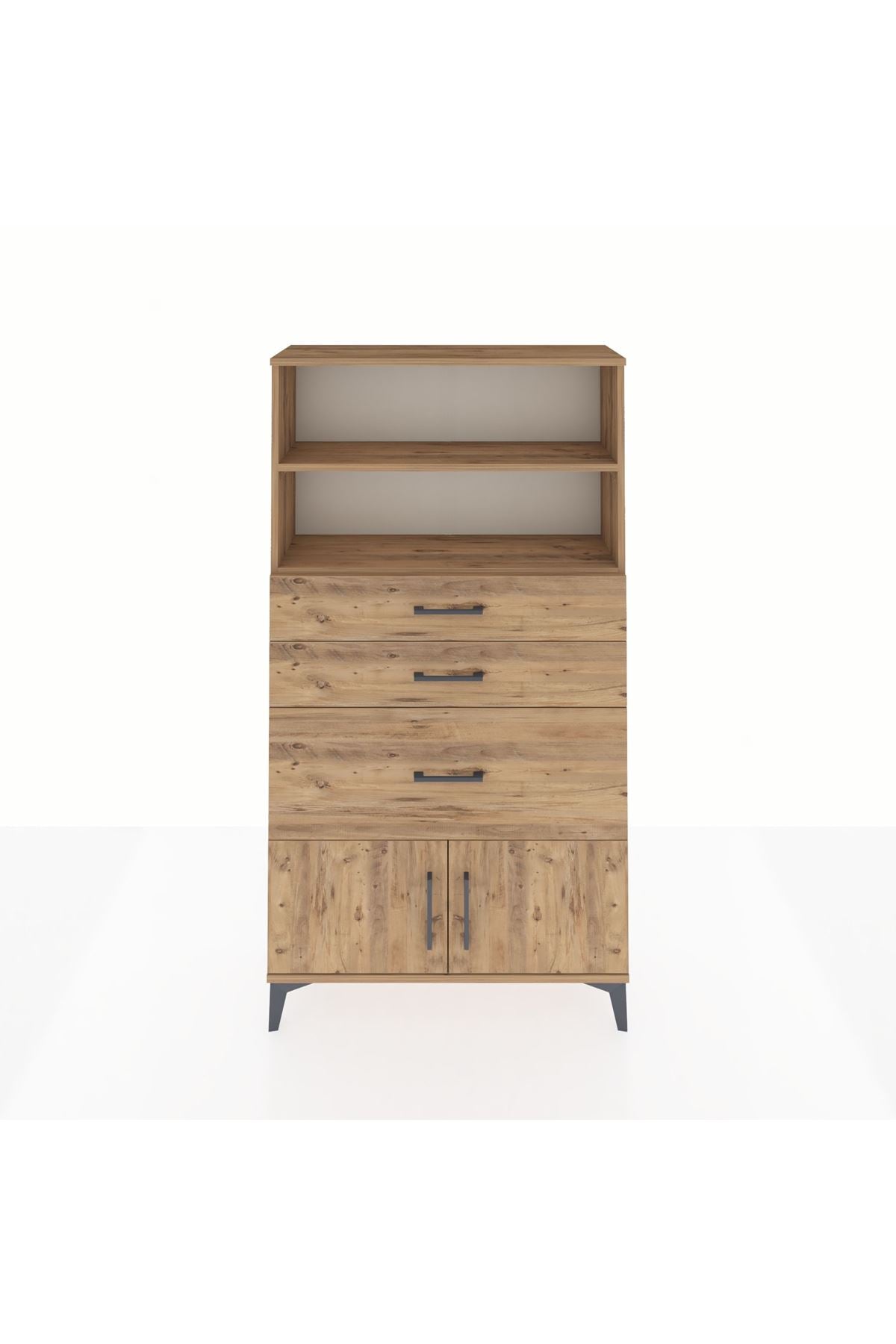 Arges Dolap 2 Raflı 3 Çekmeceli 2 Kapaklı 88x30x163 - S21M128V9A