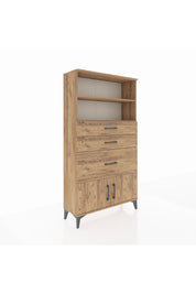 Arges Dolap 2 Raflı 3 Çekmeceli 2 Kapaklı 88x30x163 - S21M128V9A