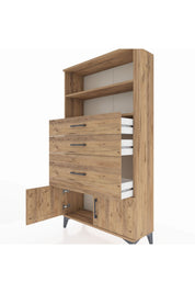 Arges Dolap 2 Raflı 3 Çekmeceli 2 Kapaklı 88x30x163 - S21M128V9A