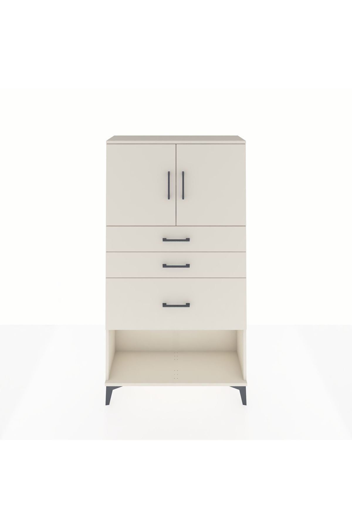 Arges Dolap 2 Raflı 3 Çekmeceli 2 Kapaklı 88x30x163 - S21M129V1A