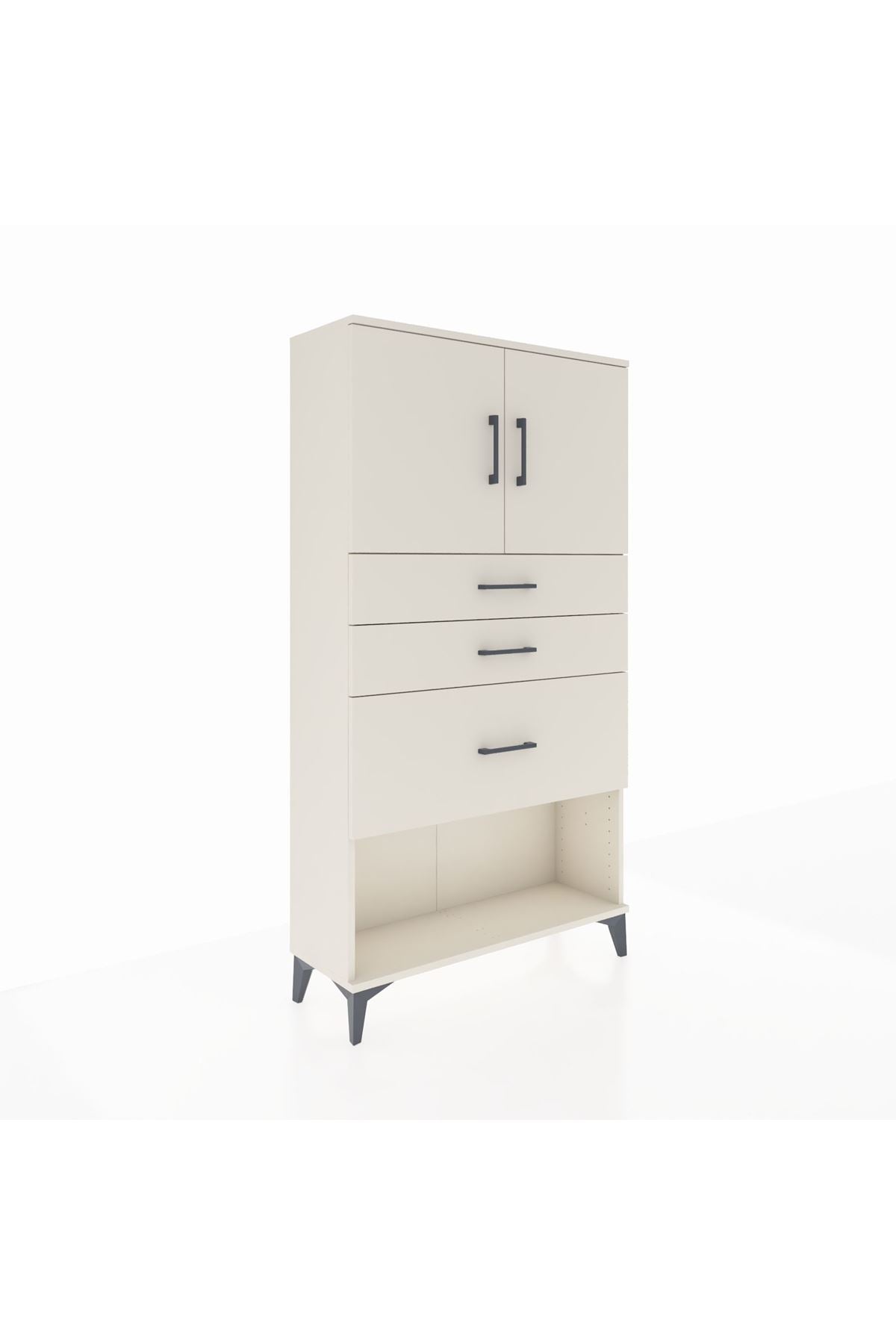 Arges Dolap 2 Raflı 3 Çekmeceli 2 Kapaklı 88x30x163 - S21M129V1A