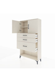 Arges Dolap 2 Raflı 3 Çekmeceli 2 Kapaklı 88x30x163 - S21M129V1A