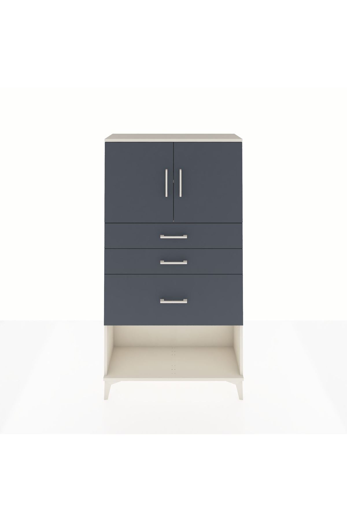 Arges Dolap 2 Raflı 3 Çekmeceli 2 Kapaklı 88x30x163 - S21M129V2A